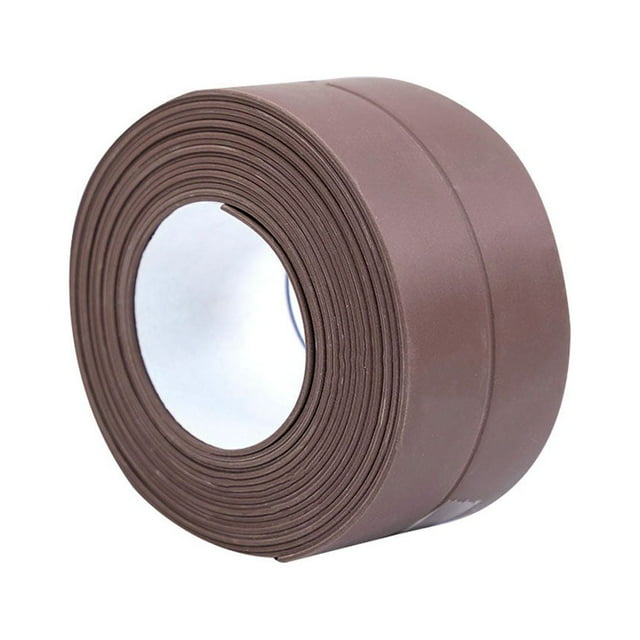 Maoww Wall Caulk Strip Tub Bath Sealing Tape Kitchen Bathroom Wall Edge Waterproof PVC Sealing Sticker, Brown, Large