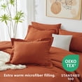 thumbnail image 3 of Juego de edredón CozyLux King, 7 piezas, color naranja quemado, cama en bolsa, 3 of 9