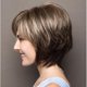 thumbnail image 2 of Peluca corta de estilo europeo y americano para mujer, de cabello corto, castaño, corto, liso, con flequillo roto y esponjoso, 2 of 5