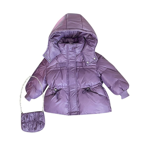 Coerni Baby Girls Boys' Winter Down Jackets With Hooded Toddler Cotton Dress Warm Lined Coat Outer With Bag Clothing