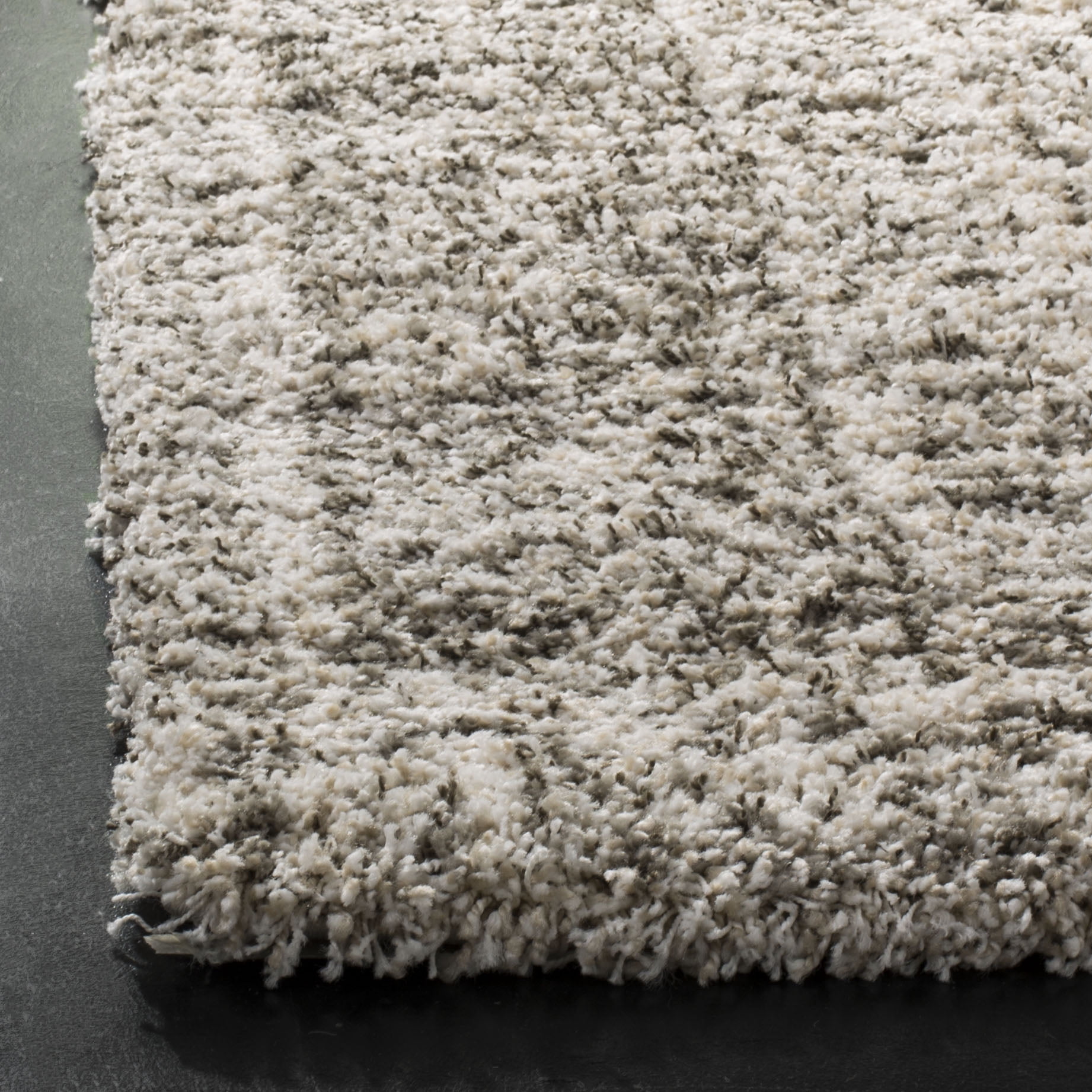 SAFAVIEH Hudson Raphael Geometric Shag Area Rug, Ivory/Grey, 7' x 7' Square