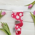 thumbnail image 3 of 1.5" Giant Three Size Polka Dot Ribbon: Hot Pink  White (10 Yards), 3 of 3