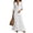 White, variant on HVOBTTY Womens Maxi Dress Deep V Neck Ruffle 3/4 Sleeve red Solid Color Long Romantic