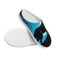 thumbnail image 3 of Wukai Blue Full Moon Wolf Print Women's Indoor Bedroom Slipper Slip On Shoes, Unisex House Shoes with Anti-Skid Sole for Men, Gift for Women Men-35/36, 3 of 7