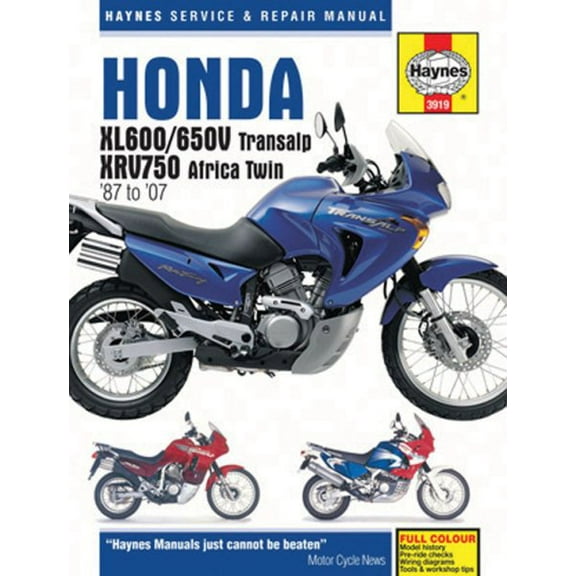 Pre-Owned Honda XL600/650V Transalp & XVR750 Africa Twin XL600V, XL650V (87-07) & XRV750 (90-03) Haynes Repair Manual ^