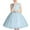 Light Blue, variant on Girls Tulle Embroidery Lace Princess Pageant Prom Dance Formal Evening Midi Dresses Sleeveless A-Line Dress 2-14Y