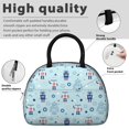 thumbnail image 4 of Robot and Gears Blue Pattern Insulated Lunch Bag,Leakproof Large Capacity Lunch Box for Work,Picnic or Travel,11.4 X 6.7 X 8.3 Inches, 4 of 6