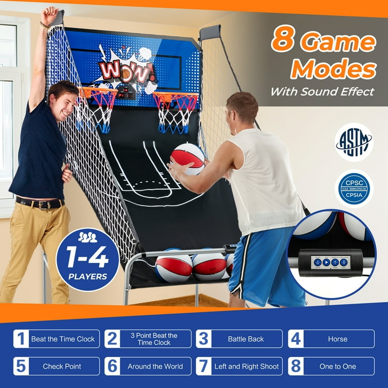 Costway Foldable Indoor Sports Dual Shot Basketball Arcade Game