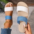 thumbnail image 5 of RXMEKW Flat Beach Sandals with Color-Block Webbing for Women, Plus-Size Casual Shoes with Thick Rope-Sole for Spring and Summer, Lightweight Comfortable Slide Sandals, 5 of 5