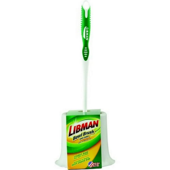 LIBMAN 34 Round Toilet Bowl Brush W/Cup Caddy (Pack of 14)