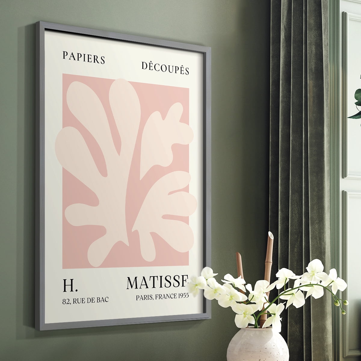 Matisse CLIII Framed Print in Gray Solid Wood 22 x 28 Framed Print