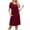Wine, variant on Women's Scoop Neck Short Sleeve Pocket Dress 65% Polyester 30% Rayon 5% Spandex Everyday Comfort Casual Everyday Wear