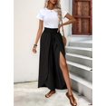 thumbnail image 3 of Womens High Side Split Wide Leg Long Pants Black S, 3 of 8