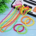 thumbnail image 4 of Mightlink 4Pcs 1980s Costume Accessory Set Women Fluorescent Neon Bracelets Necklaces Dress Up Costume Photo Props, 4 of 7