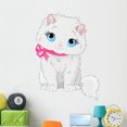 thumbnail image 1 of Cute White Cat Wall Decal Wallmonkeys Peel and Stick Graphic (48 in H x 38 in W) WM497021, 1 of 4