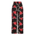 thumbnail image 4 of Pantalones anchos cómodos de cintura media elásticos con bolsillos de impresión informal para mujer Fridja alkflakhf34890, 4 of 8