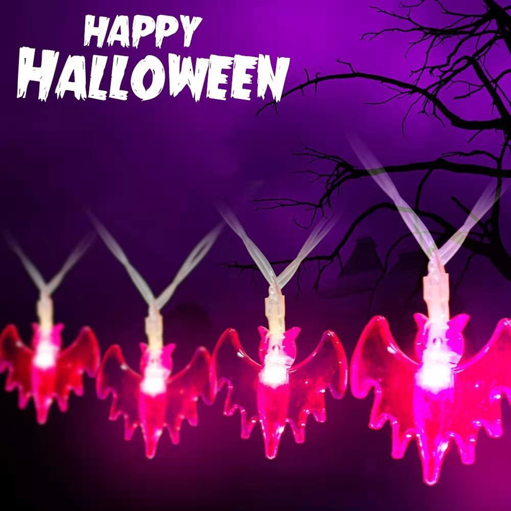 Heitepabg Halloween Bat LED String Lights Battery Box Halloween Lights
