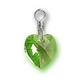 thumbnail image 1 of Sterling Silver 20" 1mm Box Chain Green August Crystal Heart Birth Month Pendant Necklace, 1 of 2
