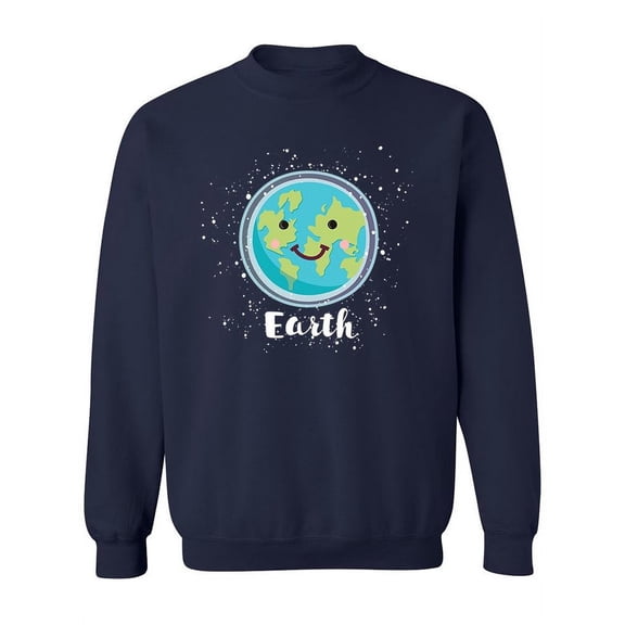 Cute Earth Design Sweatshirt Women -Image by Shutterstock, Female Medium
