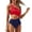 a-84Red22, variant on Womens One Shoulder Two Tone Hollow Waist One Piece Swimsuit Summer Beach Regular Fit Quick Dry Swim Bath Suits For Ladies Red XXL
