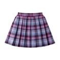 thumbnail image 3 of SGMVNU Girls' Classic Plaid School Uniforms Skirt Pleated A Line Mini Skirts Elastic Waist Casual Short Skirt, Purple, Size 7-8 Years, 3 of 3