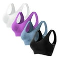 thumbnail image 2 of TARIENDY Plus Size Sports Bra for Women Wireless Wide Straps Workout Bras Breathable Full Coverage Bralette Comfort Seamless Bralettes Everyday Bra Pack 4 Black XXXXL, 2 of 2