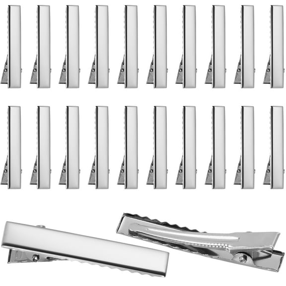 Niceauty 100Pcs DIY Hair Clip Silver Alligator Clips for Bow and Flower Attachment
