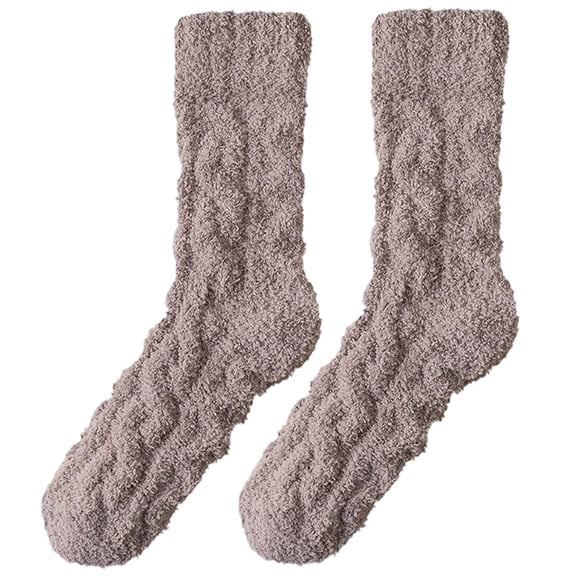 Fgnfyis Winter Warm Stockings for Men and Women Cozy Socks Thermal Socks Thick Sleeping Socks Indoor Home Comfort Soft Long Socks for Cold Weather Brown One Size