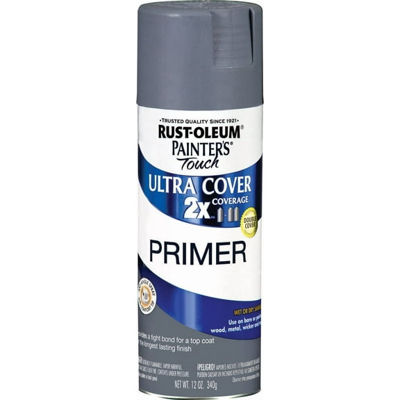 Rust-Oleum 249088 Painter's Touch Multi Purpose Spray Paint, 12-Ounce, Gray Primer - 6 Pack
