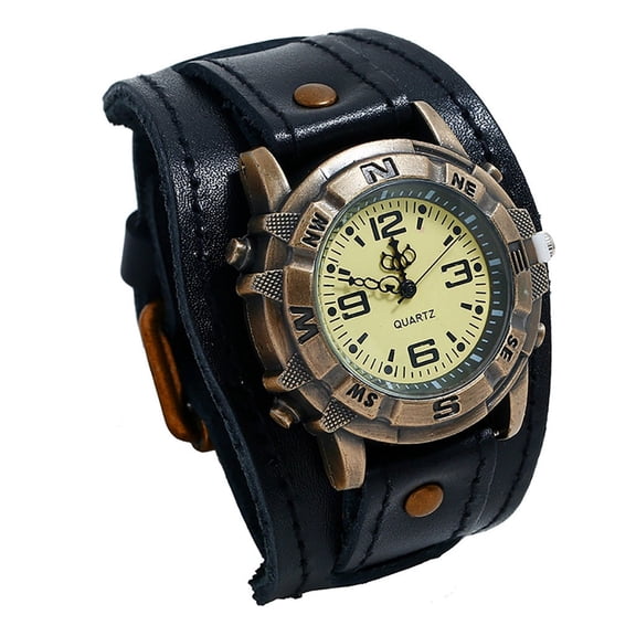 Willtoo Men Punk Retro Fashion Pin Buckle Strap Leather Watch
