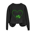 thumbnail image 3 of FDGIU ‌‌‌‌Women's Saint Patrick's Day Sweatshirt - Long Sleeve Green Shamrock Print Crew Neck Pullover, 3 of 6