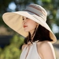thumbnail image 2 of WEIYLL Sun Hat for Women Wide Large Brim Zipper Drawstring Fully Light Blocking Foldable Drawstring Visors Cap, 2 of 4