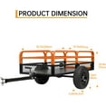 thumbnail image 2 of Lumiparty 1500LB Heavy Duty Steel ATV Dump Trailer, 15 Cu.Ft Pull Behind Utility Trailer, All-Terrain Tires for Garden/Yard/Lawn, Black & Orange, 2 of 8