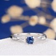 thumbnail image 6 of HeartsAndYou 0.4ct Natural Blue Sapphire Engagement Ring 14k SOLID White Gold Twist Promise, 6 of 9