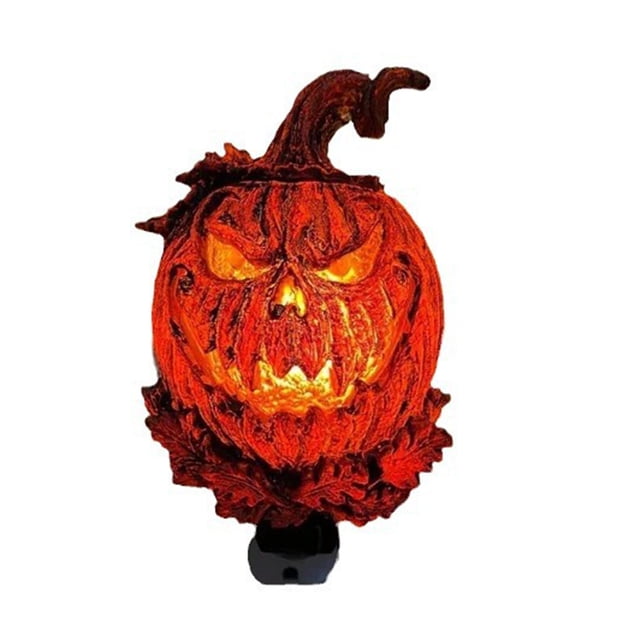 LED Nocturna Con Castillo Calabaza Resina Halloween para Fiesta en Casa