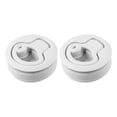thumbnail image 1 of Unique Bargains 2 Pcs Loquet Rond à Chasse d'Eau pour Trappe de Pont avec Clés Remplacement Blanc pour Remorque de Bateau RV, 1 of 7