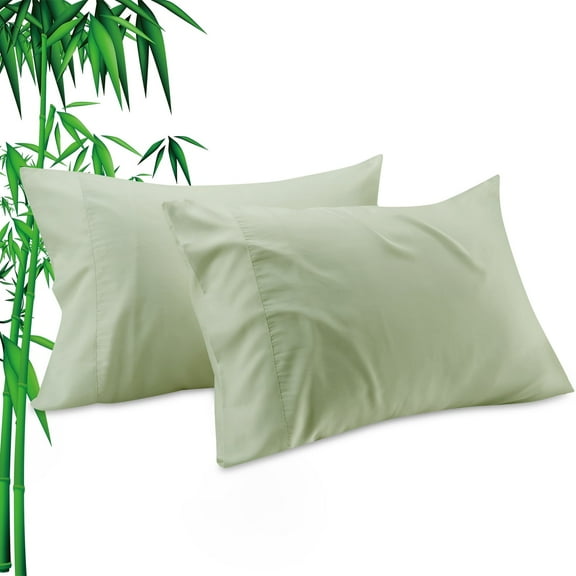 Gogreen Cooling Pillow Cases (Set of 2) for Hot Sleepers & Night Sweats, Rayon Derived from Bamboo Pillow Case, Breathable and Silky Soft Envelope Pillowcases (Sage Green, Queen 20"x30")