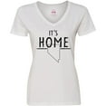 thumbnail image 3 of Inktastic It's Home- State of Nevada Outline Distressed Text Women's V-Neck T-Shirt, 3 of 5
