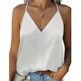 thumbnail image 3 of Zeagoo Women's Satin Tank Top V Neck Summer Camisole Soft Spaghetti Strap Shirt, 3 of 7