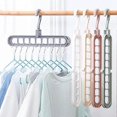 thumbnail image 1 of 4 Pack Magic Space Saving Clothes Hangers Multifunctional Smart Closet Organizer Premium Wardrobe Clothing Cascading Hanger 9 Slots, Innovative Design, 1 of 5