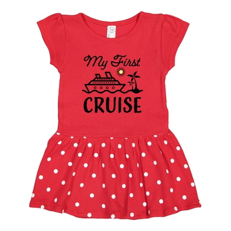 

Inktastic My First Cruise with Cruise Ship and Palm Trees Gift Toddler Girl Dress