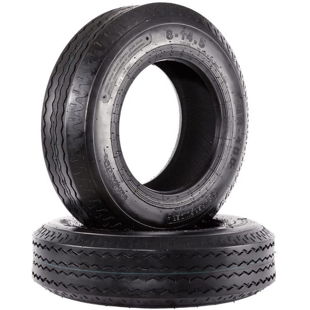 Set of 2 Heavy Duty Highway Trailer Tires 814.5 Load Range G 8x14.5 8