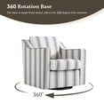 thumbnail image 2 of Swivel Accent Chair, Swivel Barrel Chair, Upholstered Comfy 360 Degree Swivel Club Chair for Living Room/Bedroom/Waiting Room/Office(Linen Stripe Gray, Set of 1), 2 of 6