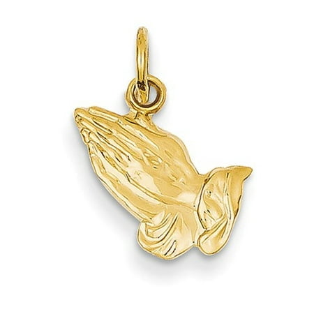 14k Yellow Gold Praying hand Charm. (0.7in long x 0.5in wide)