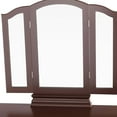 thumbnail image 2 of Mecor Vanity Table Set w/Tri-Folding Mirror,Wood Makeup Table and Round Stool & 5 Drawers Storage,Girls Women Bedroom Furniture Dressing Table (Brown), 2 of 7