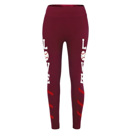 

FAVIPT Women s Baseball Leggings Tights Baseball Mom Softball Athletic Leggings for Women Skinny Pant Stretchy Tights