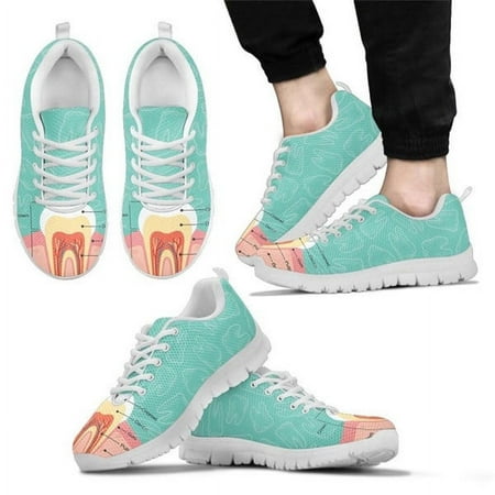 

Men Mesh Sneakers Dentist Diagram Print Male Lace-up Breathable Tranier Shoes Boy Student Autumn Footwear Flat Shoes