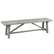 AmeriHome Trestle Farm House Mango Wood 53 in. Bench - Grey