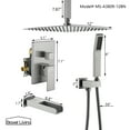thumbnail image 2 of Boyel Living 12 Inch Brushed Nickel Handheld Shower Ceiling Mount Shower System Shower Combo Bathroom shower set, 2 of 9