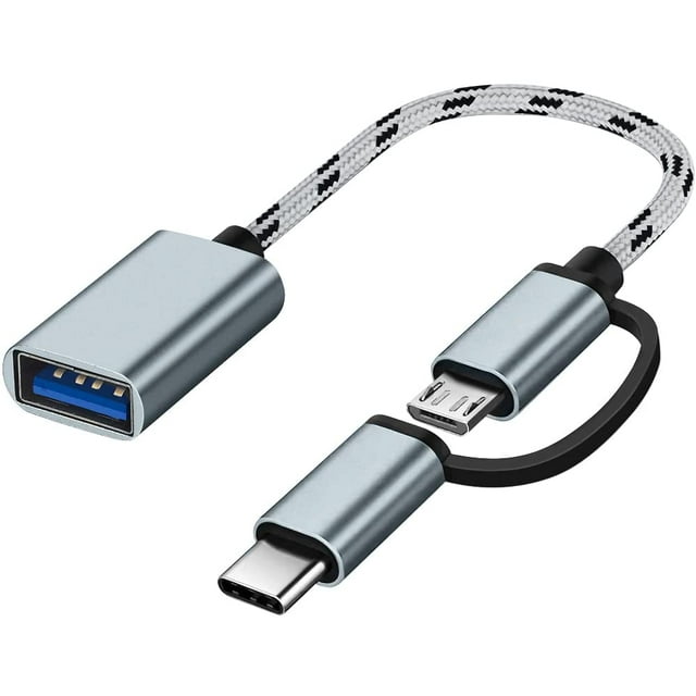 2-in-1 USB C/Micro to USB Adapter, Seminer USB C to USB, Micro to USB 3.0 OTG Ad
